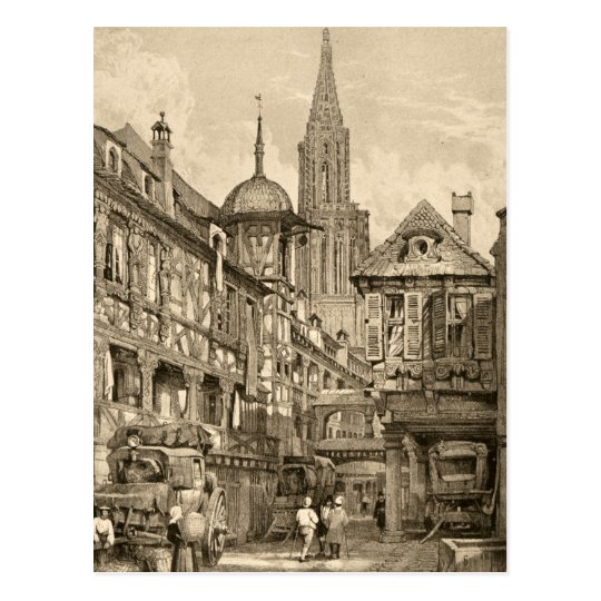 Samuel Prout Strasbourg Street Scene Vintage 1915 Postcard