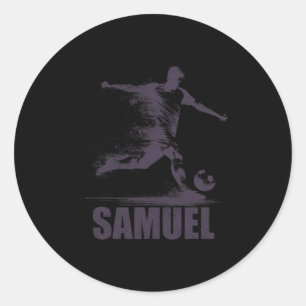 Samuel Soccer Boys Personalized First Name Samuel Classic Round Sticker
