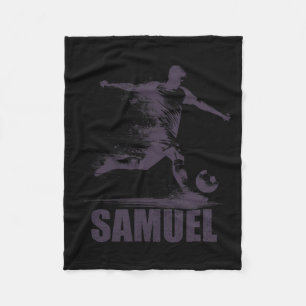 Samuel Soccer Boys Personalized First Name Samuel Fleece Blanket