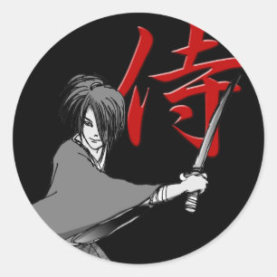 SAMURAI 01a Classic Round Sticker