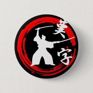 Samurai 6 Cm Round Badge