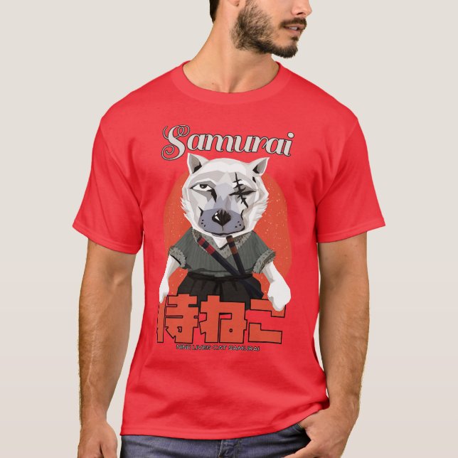 Samurai 9 Lives Cat T-Shirt (Front)