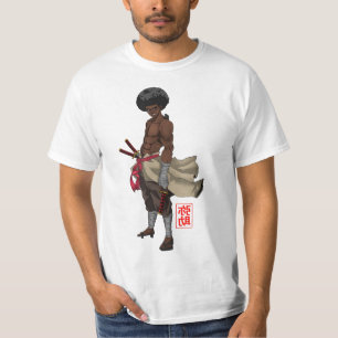Samurai Afro Black Yasuke Sengoku Warrior Ronin An T-Shirt