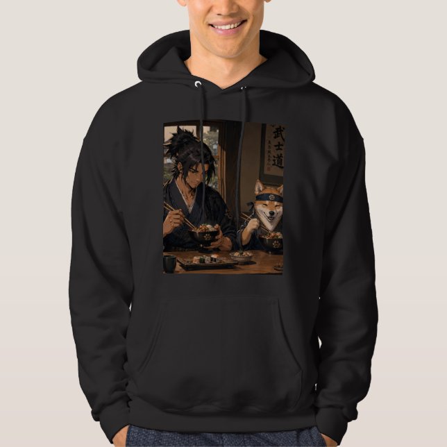 Samurai & Akita Noodle Night Hoodie (Front)