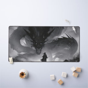 samurai and dragon desk mat
