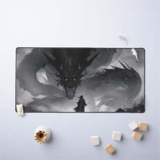 samurai and dragon desk mat