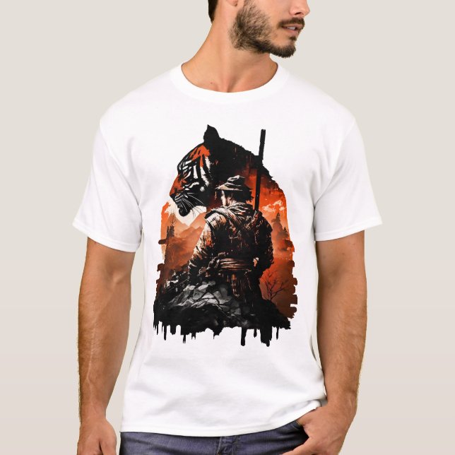 Samurai and the tiger - The perfect union between  T-Shirt (Front)