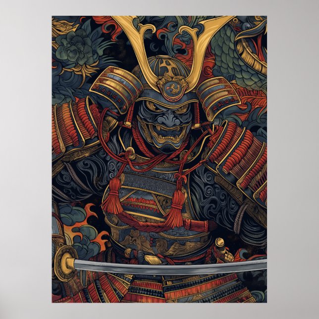 Samurai Art Poster - Simple Art Style Inspired by  (Front)