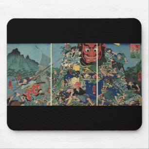 Samurai at war painting circa 1800's mouse mat