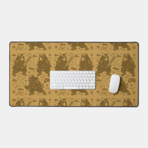 Samurai Bear with Game Controller Desk Mat