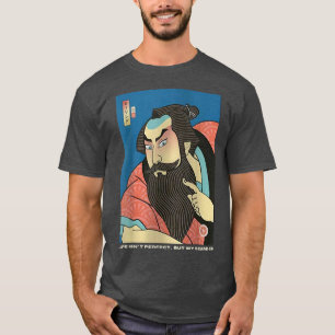 Samurai & Beard Ukiyoe Japanese Warrior Lover (2) T-Shirt