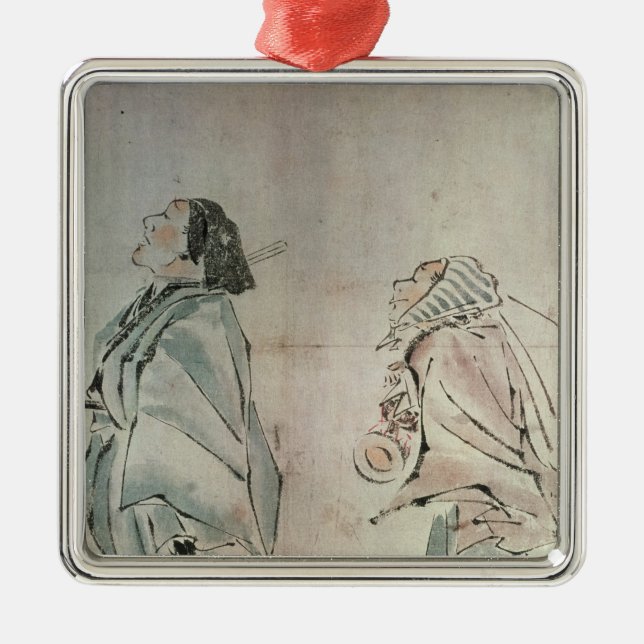 Samurai being followed by a servant metal tree decoration (Front)