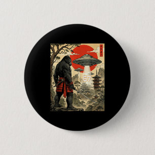 Samurai Bigfoot 67 Six Seven Meme Vintage Japanese 6 Cm Round Badge