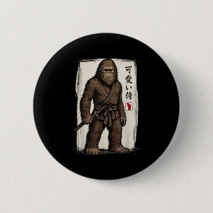 Samurai Bigfoot Japanese Art Anime Funny Men Women 6 Cm Round Badge