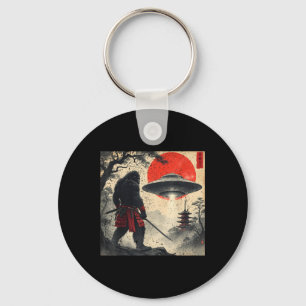 Samurai Bigfoot Japanese Ufo Vintage Graphic Ukiyo Key Ring
