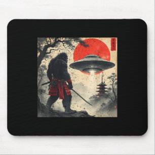 Samurai Bigfoot Japanese Ufo Vintage Graphic Ukiyo Mouse Mat