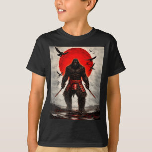 Samurai Bigfoot Japanese Vintage Graphic Art Funny T-Shirt