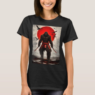 Samurai Bigfoot Japanese Vintage Graphic Art Funny T-Shirt
