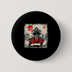Samurai Bigfoot Japanese Vintage Ukiyo-e Art Warri 6 Cm Round Badge