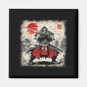 Samurai Bigfoot Japanese Vintage Ukiyo-e Art Warri Magnet