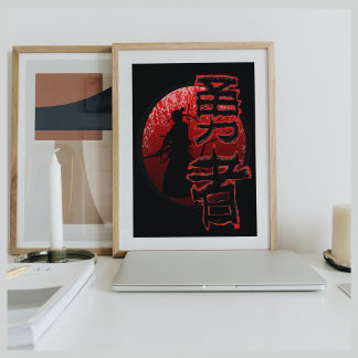 Samurai Brave Warrior Bushido Glossy Poster