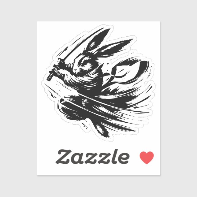 Samurai Bunny Black Ink Warrior Rabbit (Sheet)