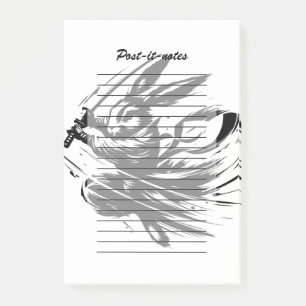 Samurai Bunny Black Ink Warrior Rabbit Post-it Notes