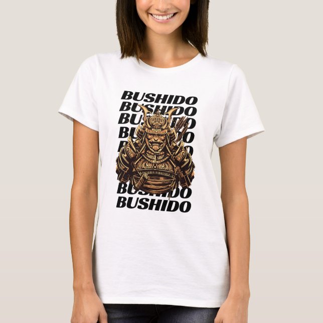 Samurai Bushido Women White T-Shirt (Front)