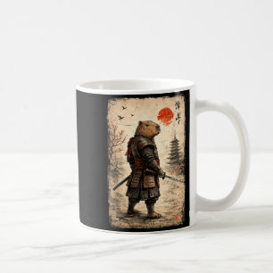 Samurai capybara funny capybara vintage graphic coffee mug