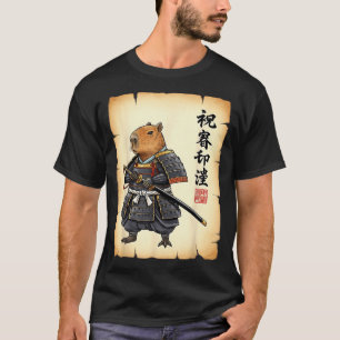 Samurai Capybara Japanese Art Vintage Graphic Funn T-Shirt