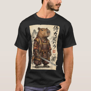 Samurai Capybara Japanese Art Vintage Graphic Funn T-Shirt