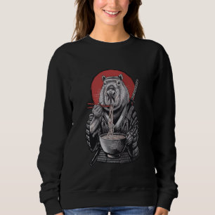 Samurai Capybara Ramen Warrior Japan Aesthetic Art Sweatshirt