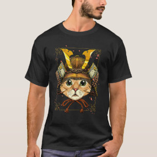 Samurai Cat Armor Japanese Warrior Bushido Japanes T-Shirt