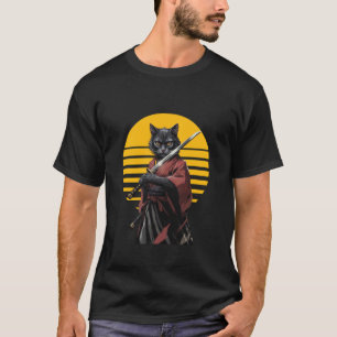 Samurai Cat Fearless Feline Warrior T-Shirt