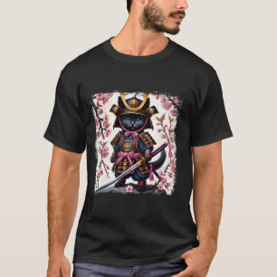 Samurai Cat Graphic Kitty Warrior Vintage Japanese T-Shirt