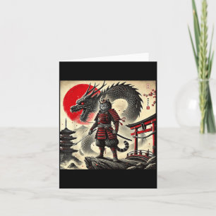 Samurai Cat Graphic Warrior Japanese Cat Ninja Men Card