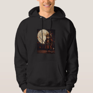 Samurai Cat Graphic, Warrior, Vintage Japanese Art Hoodie