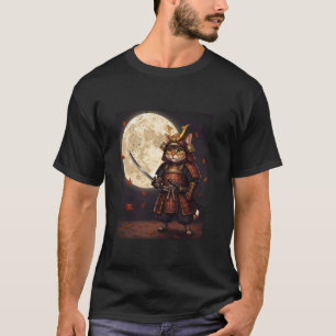 Samurai Cat Graphic, Warrior, Vintage Japanese Art T-Shirt