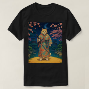 Samurai Cat in a Kimono T-Shirt
