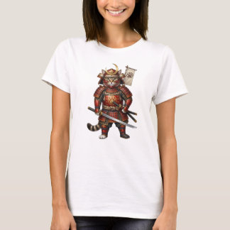Samurai Cat in Traditional Armour – with Sword T-Shirt