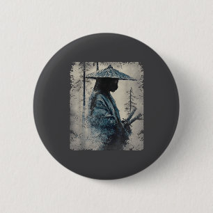 Samurai Cat Japanese Art Anime Men Women Kids Grap 6 Cm Round Badge