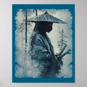 Samurai Cat Japanese Art Anime Men Women Kids Grap Poster