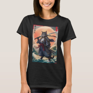 Samurai Cat Japanese Art Vintage Ninja Cat T-Shirt