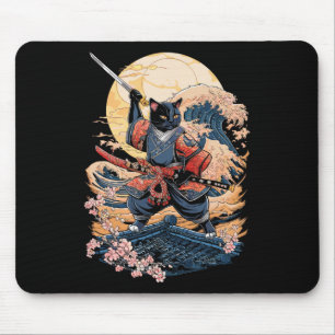 Samurai Cat Japanese Cat Anime Ninja Mouse Mat