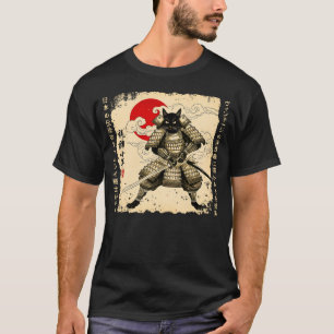 Samurai Cat  Japanese cat Warrior anime cat Japane T-Shirt