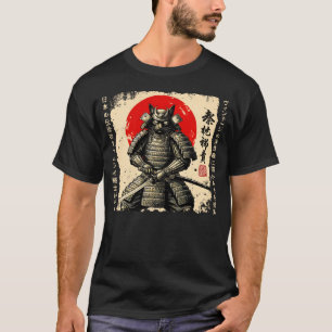Samurai Cat  Japanese cat Warrior anime cat Japane T-Shirt