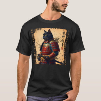 Samurai Cat  Japanese cat Warrior anime cat Japane T-Shirt