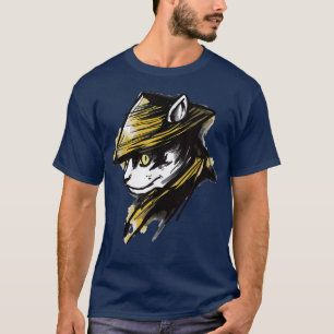 Samurai Cat Japanese Characters  (2) T-Shirt