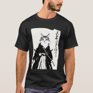 Samurai Cat ????? Japanese Culture T-Shirt