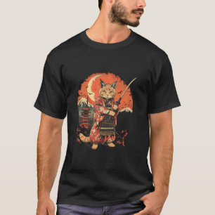 Samurai Cat Japanese Ninja Cat Japanese Art Pagoda T-Shirt